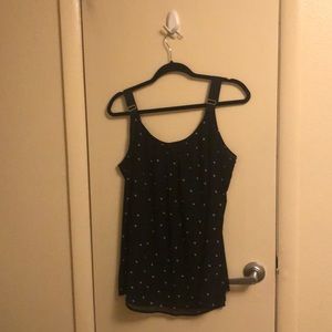 Sleeveless Sheer Blouse Polka Dot